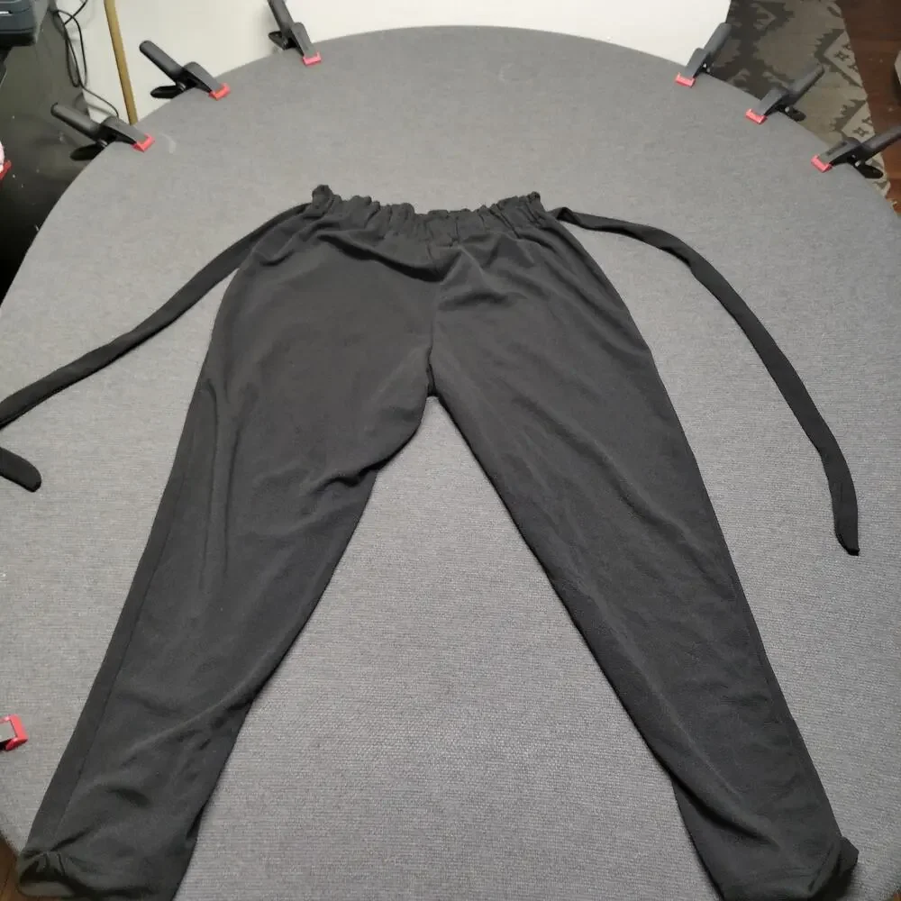 No Comment NY-LA Black High-Waist Tapered Jogger Pants Size XL